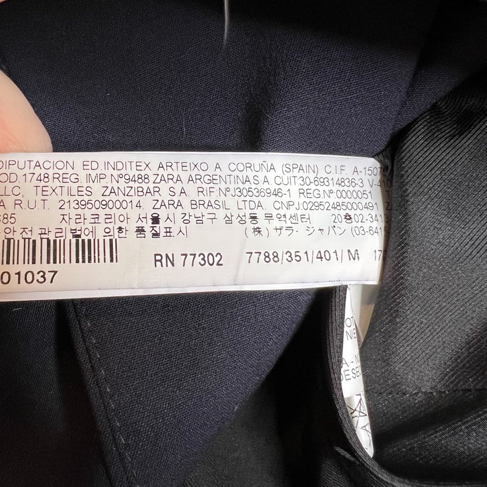 Zara Jacket Double Breasted Blazer In Navy Blue Padded Shoulders - Picture 4 of 5